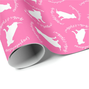 Papel De Presente Pit Bull Dog Chá de fraldas Pink Girl Pitbull