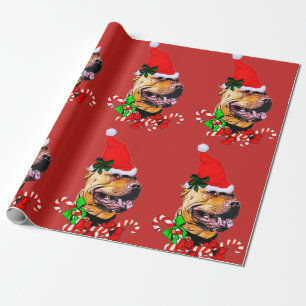 Papel De Presente Pit Bull Terrier Natal Americano