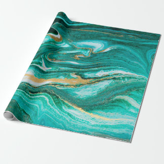 Papel De Presente Pitada verde e dourada de fundo agado. Ouro