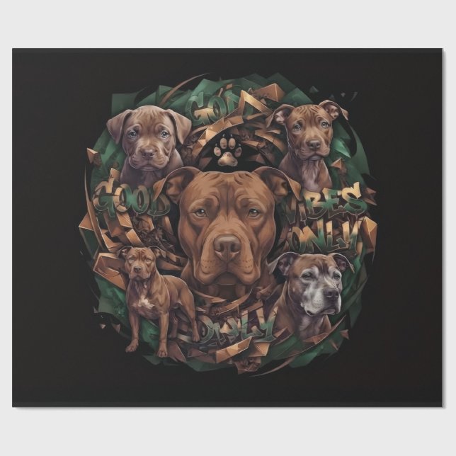 Papel De Presente Pitbull (Aberto)