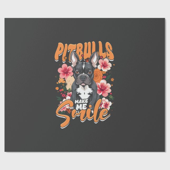 Papel De Presente Pitbull Pitbulls (Aberto)