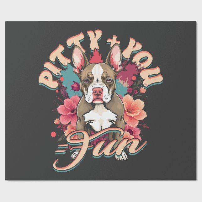 Papel De Presente Pitbull Pitbulls Pitty + Você = Diversão (Aberto)