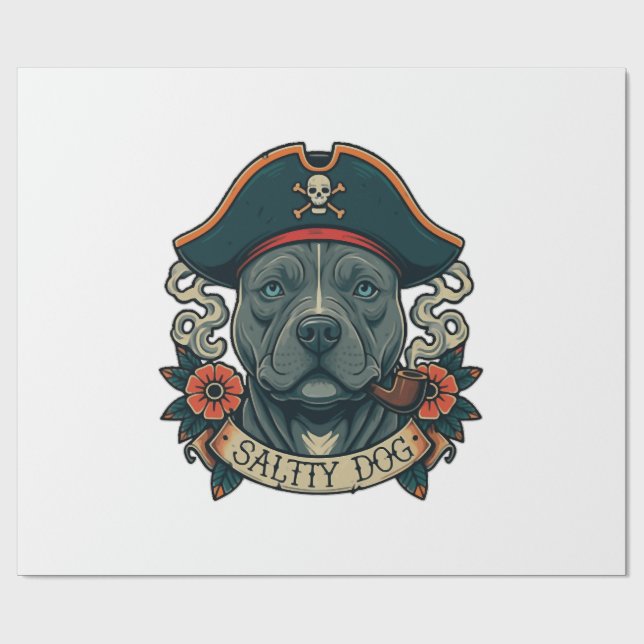 Papel De Presente Pitbull Salty Dog (Aberto)