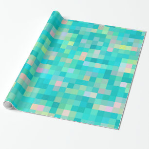 Papel De Presente Pixel Art Multicolor Patterno