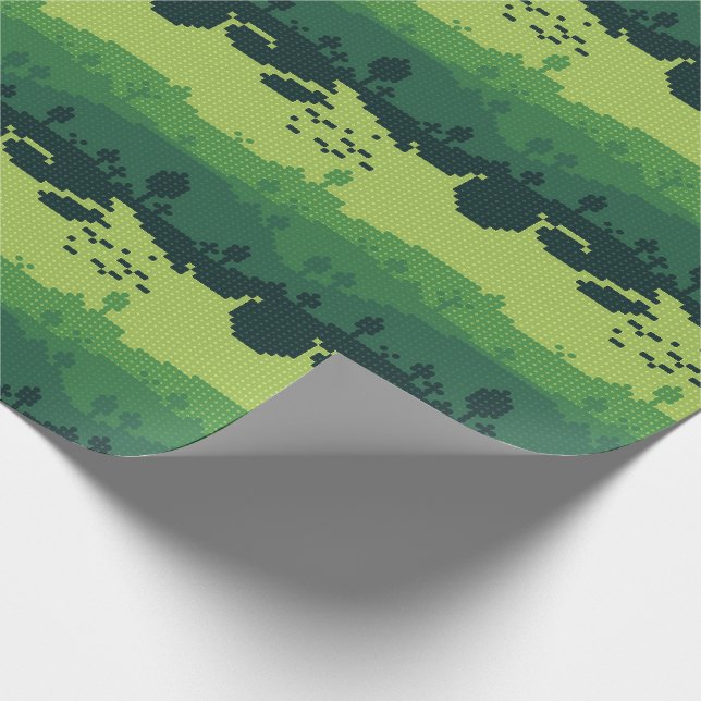 Papel De Presente Pixel Landscape Pattern (Ponta)