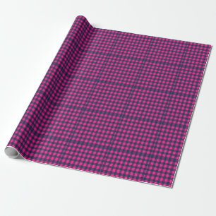 Papel De Presente Pixel Mini Buffalo Xadrez Rosa Azul