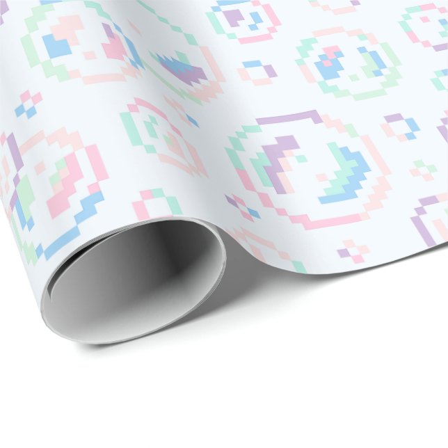 Papel De Presente Pixel Soap Bubbles Pattern (Ponta do rolo)