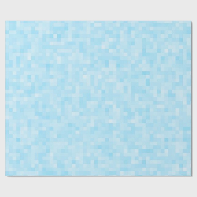 Papel De Presente Pixelação Mosaica Azul (Aberto)