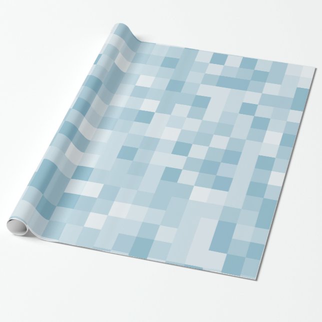 Papel De Presente pixels azuis (Desenrolado)