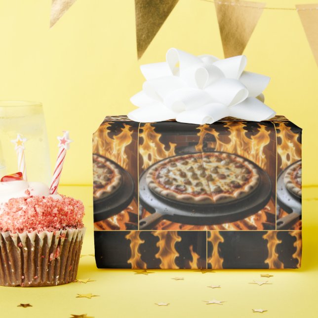 Papel De Presente Pizza De Madeira (Festa de aniversário)