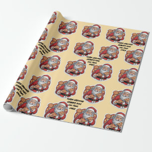 Papel De Presente Pizza engraçada WRAP de Natal editável