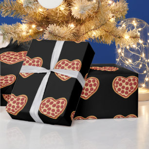 Papel De Presente Pizza Formato Coração Fofo Dia de São Valentim