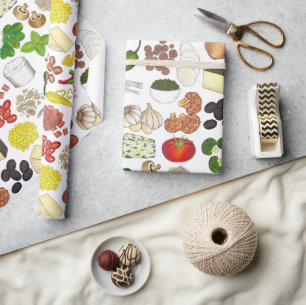 Papel De Presente Pizza Party Topping Italiana Comida Pizzeria Pie