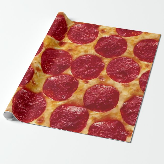 Papel De Presente pizza pepperonis (Desenrolado)