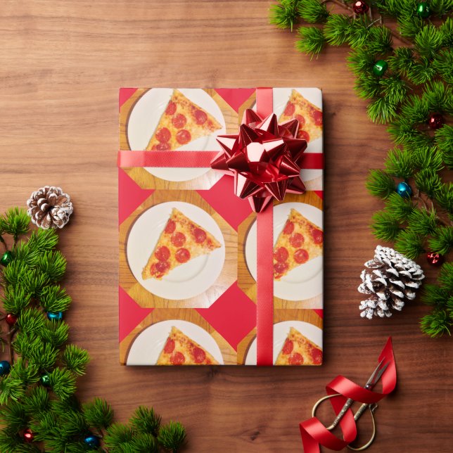 Papel De Presente Pizza Pizza Pepperoni Queijo 4Joey (Presente de Natal)