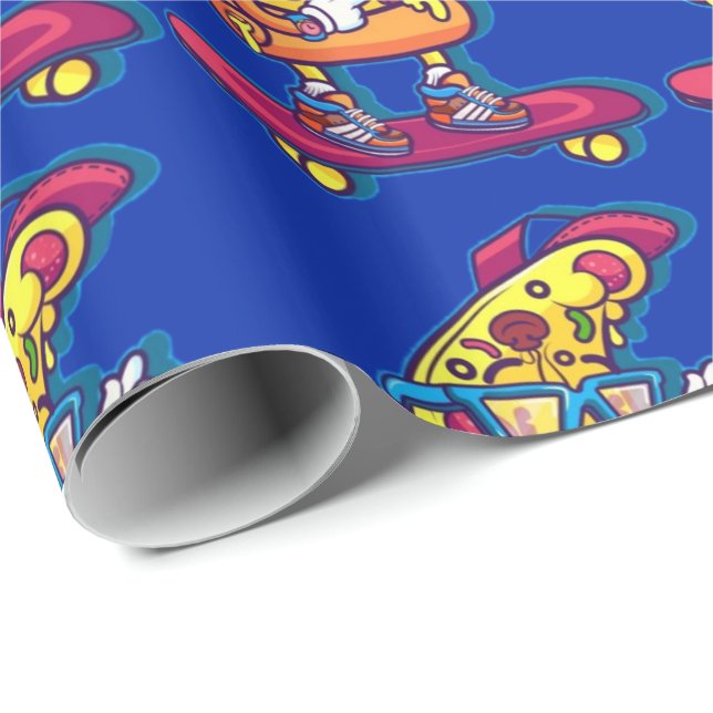 Papel De Presente Pizza Whimsical (Ponta do rolo)
