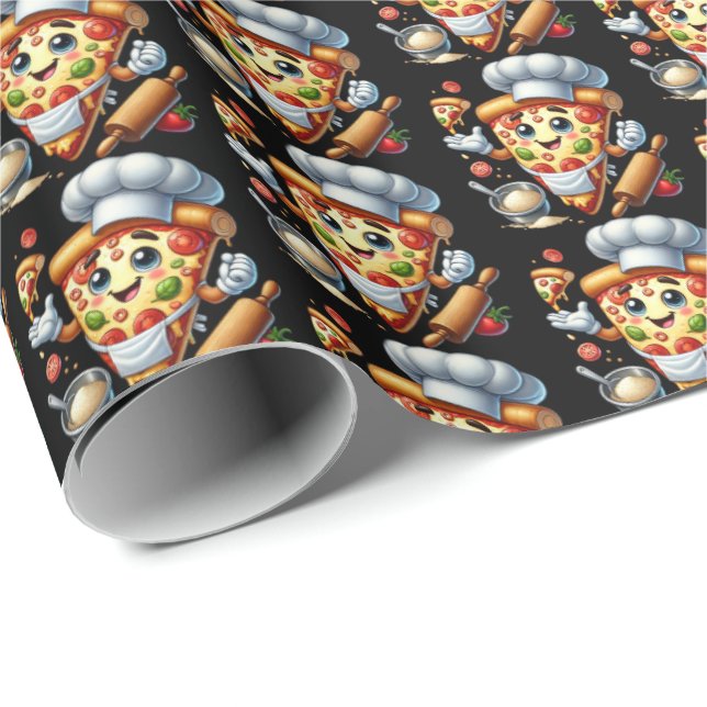 Papel De Presente Pizzas rolantes incríveis (Ponta do rolo)