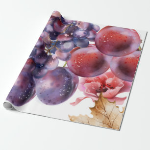 Papel De Presente Placa de aquarela de Uvas