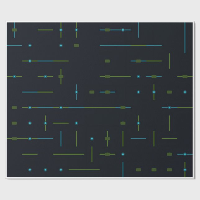 Papel De Presente Placa de Circuito Tech Padrão Sem Costura (Aberto)