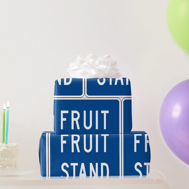 Papel De Presente Placa de Estrada de Banca de Frutas (Criador carregado)