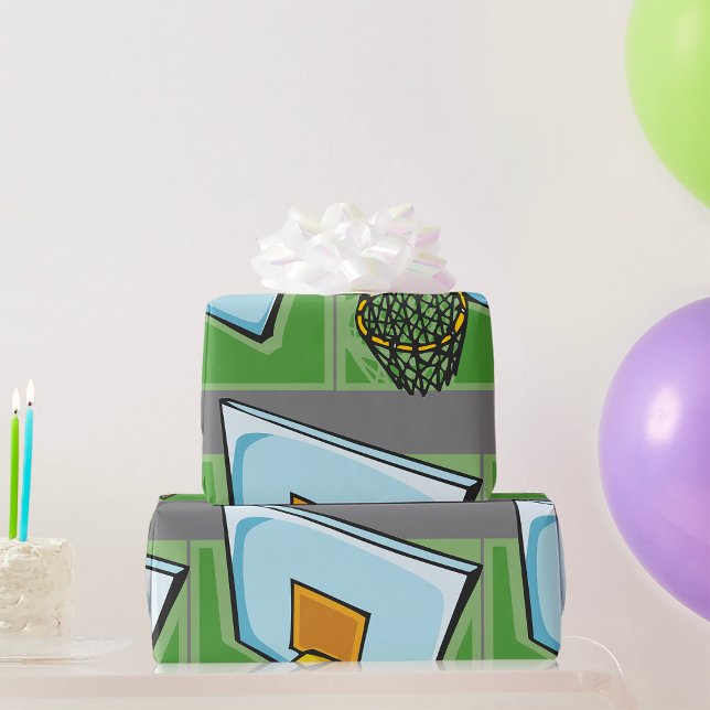 Papel De Presente Placa De Fundo E Rede De Esporte De Basquete (Criador carregado)