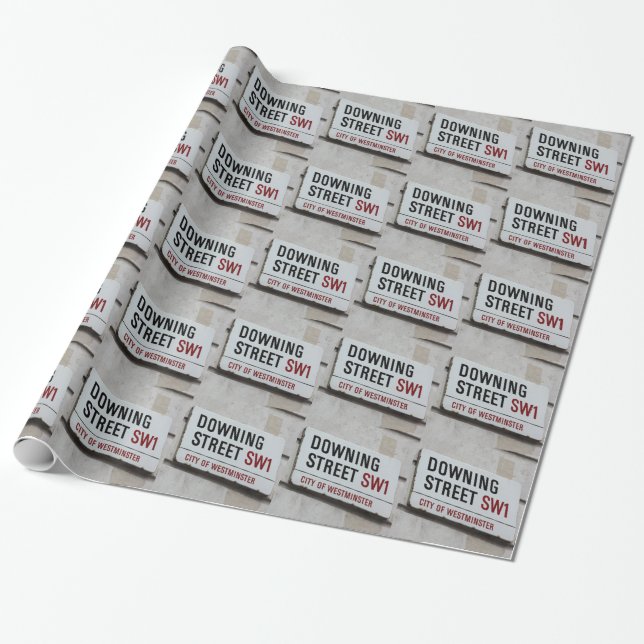Papel De Presente Placa Downing Street (Desenrolado)