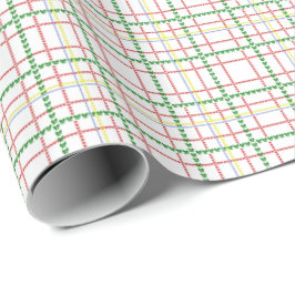 Papel De Presente Plaid Bows Wrapping Paper