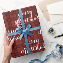 Papel De Presente Plaid Clássico Feliz Natal Festivo -