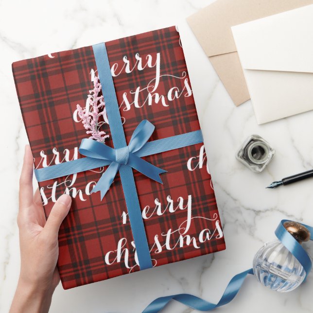 Papel De Presente Plaid Clássico Feliz Natal Festivo -  (Presentear)