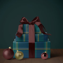 Papel De Presente Plaid de Natal clássico simples de feriado