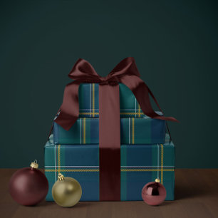 Papel De Presente Plaid de Natal clássico simples de feriado