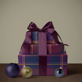 Papel De Presente Plaid de Natal clássico simples de feriado