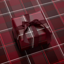 Papel De Presente Plaid de Natal clássico simples de feriado