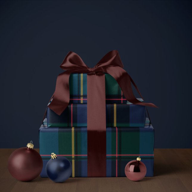 Papel De Presente Plaid de Natal clássico simples de feriado (Criador carregado)