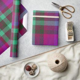 Papel De Presente Plaid Decorativo