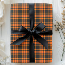 Plaid Xadrez Preto Laranja Halloween