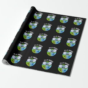 Papel De Presente Planerd Piadas Planetárias Divertidas Fundo Escuro