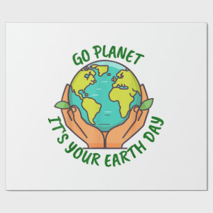 Papel De Presente Planeta Ir É o Dia da Terra 2025