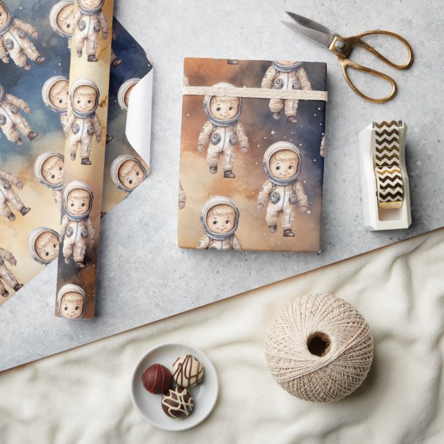 Papel De Presente Planetas Externos Menino Primeiro Aniversário a Ap (Artesanato)