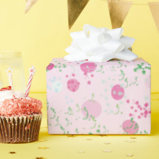 Papel De Presente Planetas modernos, cor-de-rosa Rosa e verde