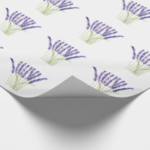 Papel De Presente Plantas aromáticas lavandas com aquarela Flores Ro