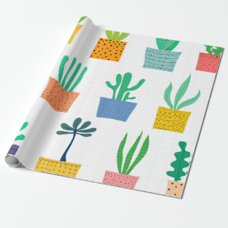 Papel De Presente Plantas Coloridas