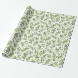 Papel De Presente Plantas Samambaia Verde