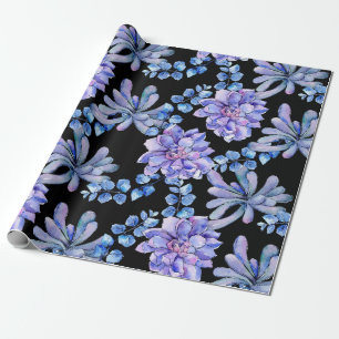 Papel De Presente Plantas Suculentas Aquarela
