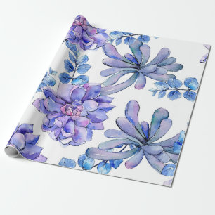 Papel De Presente Plantas suculentas aquarela