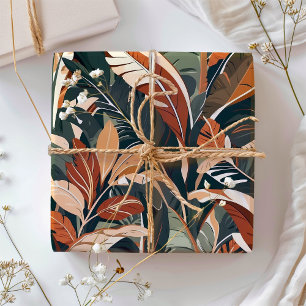 Papel De Presente Plantas Tropicais Botânicas Presentes para um Obse