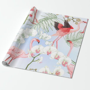 Papel De Presente Plantas tropicais e flores. Padrão sem costura, b