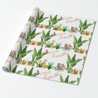 Papel De Presente plantas tropicais flores de aves encorajando