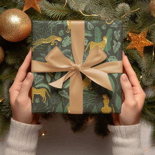 Papel De Presente Plantas Verdes Tropicais Selvagens Selvagens Selva