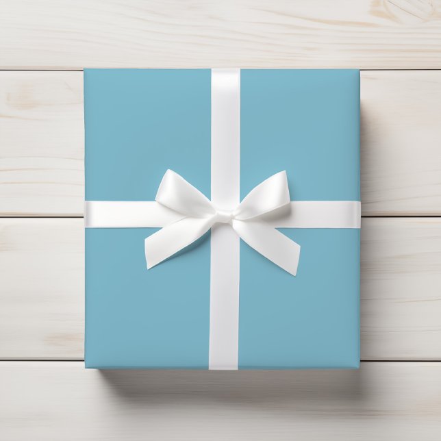 Papel De Presente Pó Azul Cor Sólida Azul Do Céu Suave (Criador carregado)